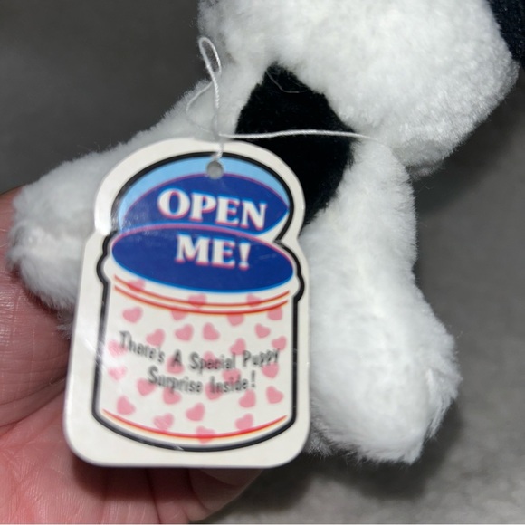 Russ Berrie Puppy Love small 5" puppy dog plush black & white with tag #4914 - Picture 8 of 9
